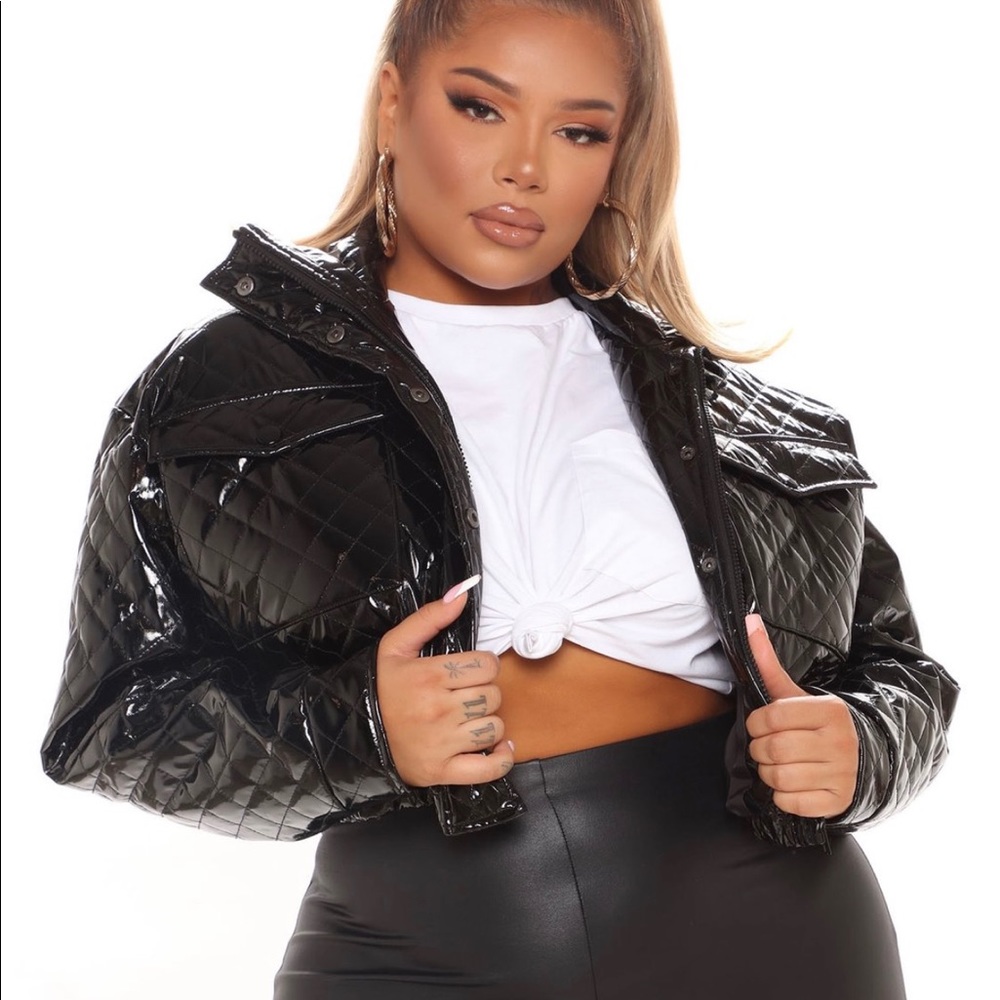 COPY - NWT Fashion Nova Quilted Shiny Puffer Cropped Jacket 3XL